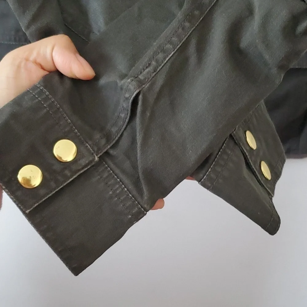 J.Crew Women's Utility Jacket Size Small Army Green Waxed
